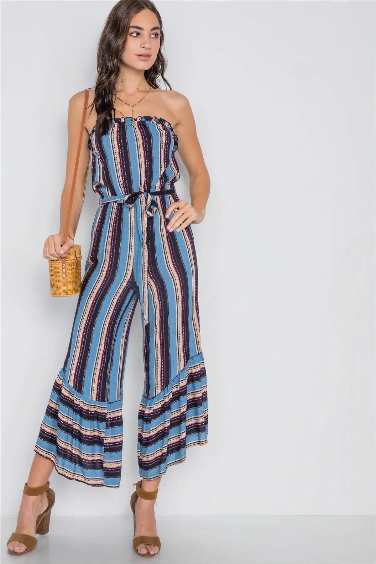 Stripe Jumpsuit -Blue