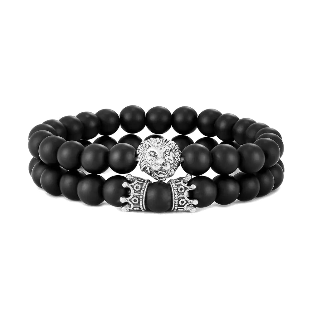 Lion Head Bracelet and Crown Bracelet set!