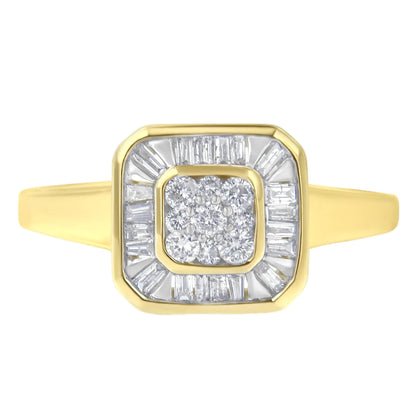 10K Yellow Gold Diamond Cocktail Ring (1/2 Cttw, I-J Color, SI2-I1 Clarity)