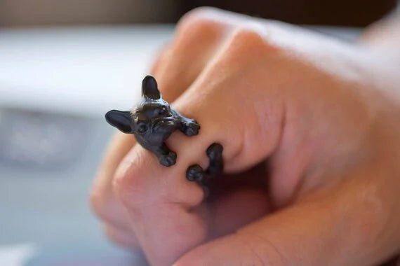 Antique Style French Bulldog Ring