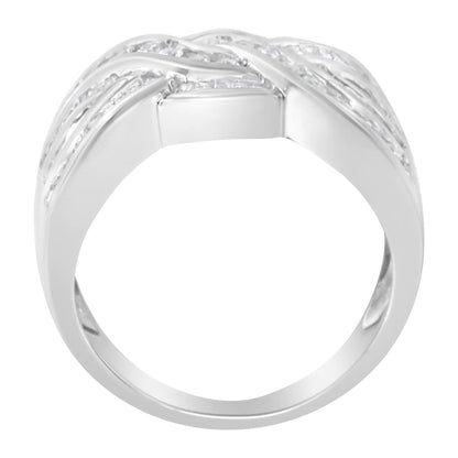 10K White Gold Diamond Bypass Ring (1 Cttw, H-I Color, I1-I2 Clarity)