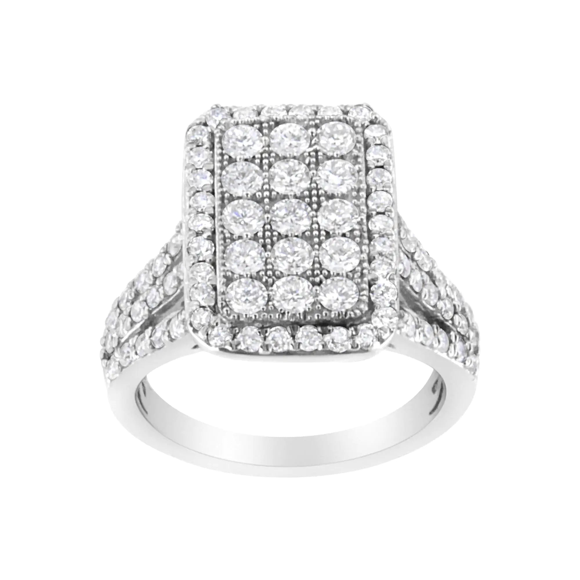 .925 Sterling Silver 1 9/10 cttw Lab Grown Diamond Cluster Ring (F-G Color, VS2-SI1 Clarity)