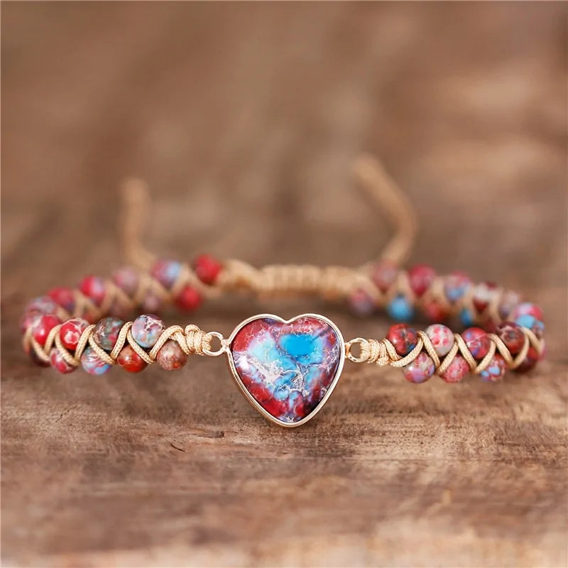 Blue And Red Heart Charm