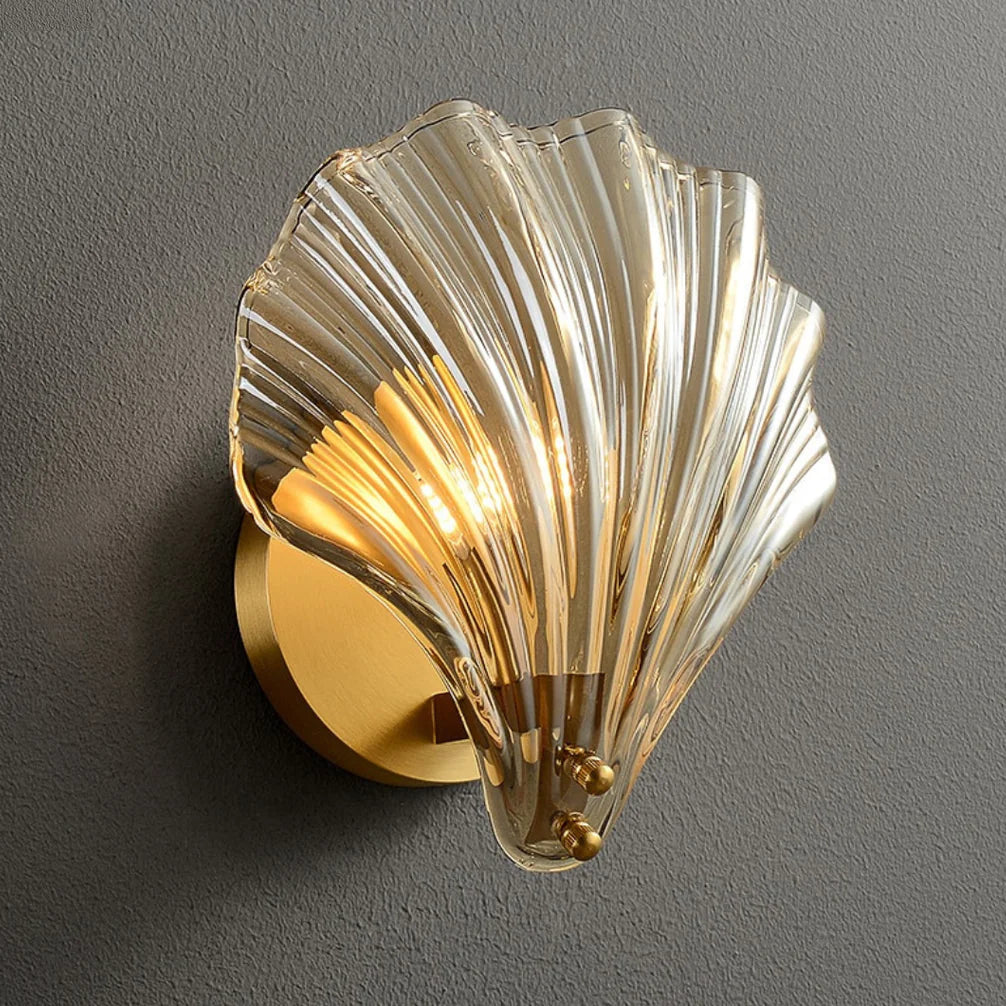 Artisanal Copper Shell Wall Lamp