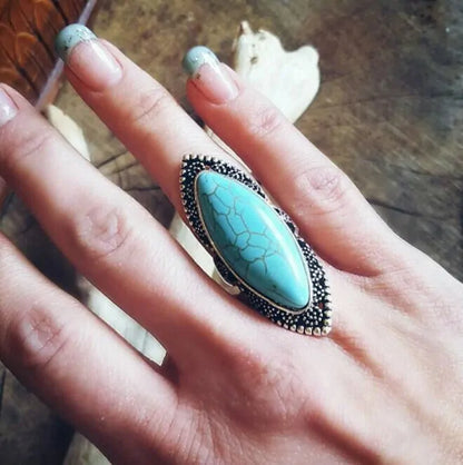 Bohemian Vintage Big Stone Ring