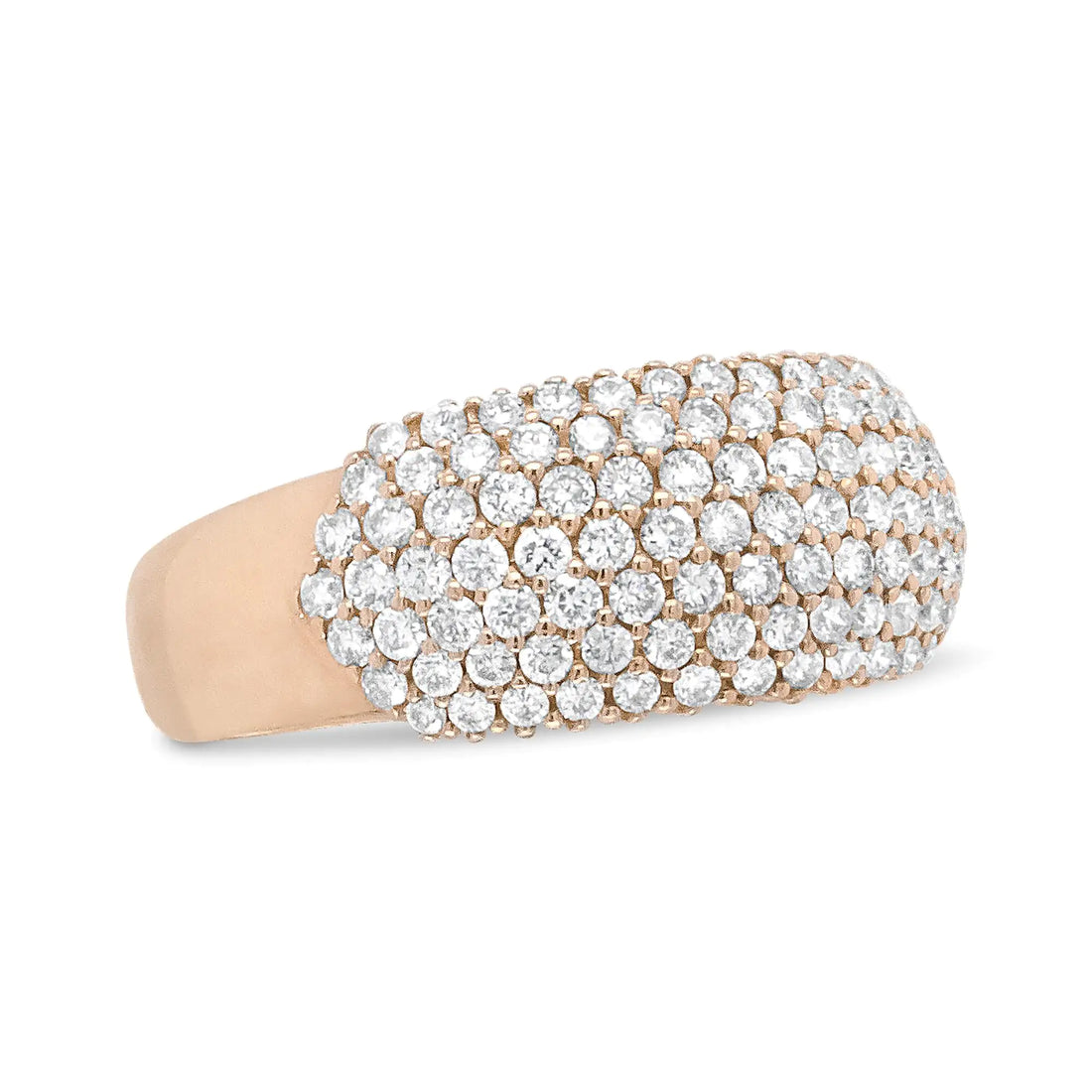 18K Rose Gold 1.00 Cttw Diamond Multi Row Dome Band Ring (F-G Color, VS1-VS2 Clarity)