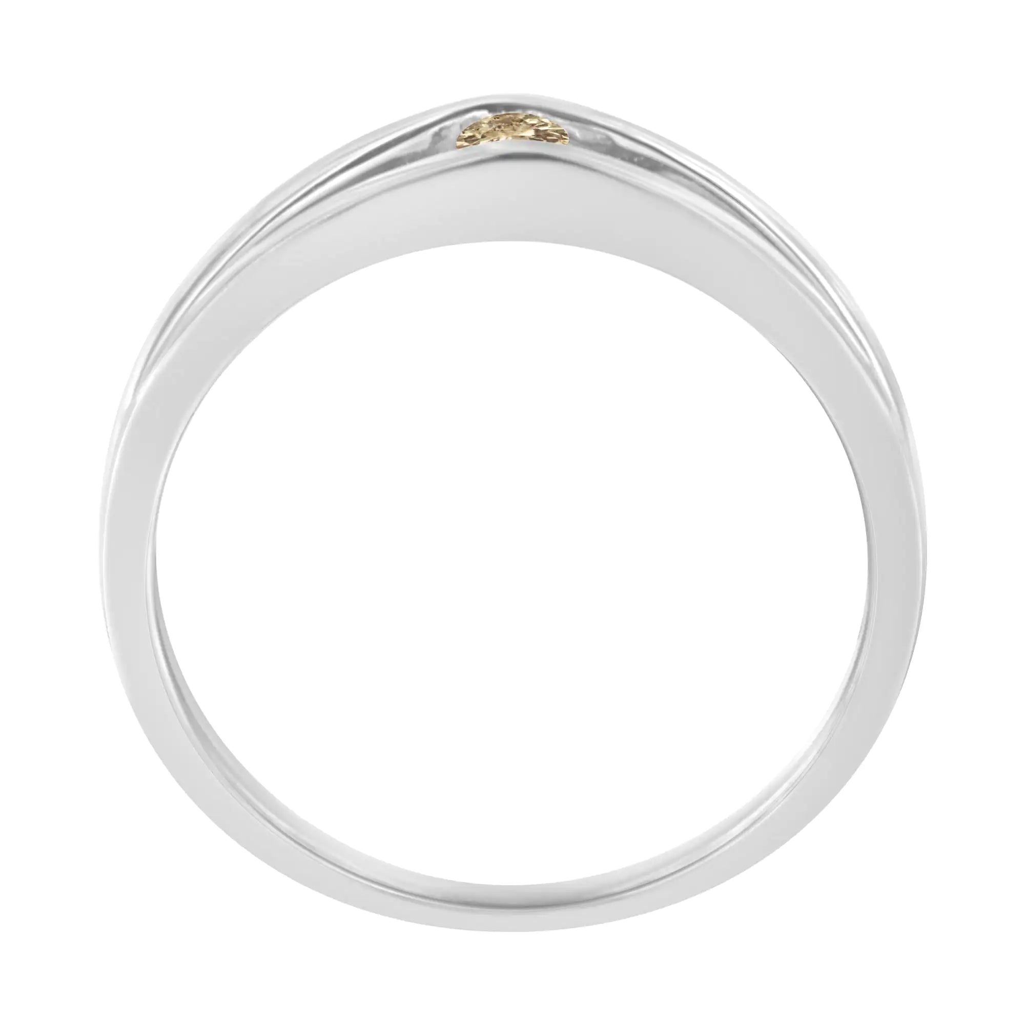 10K White Gold Treated Champagne Diamond Promise Ring (1/10 cttw, Champagne Color, I2-I3 Clarity)