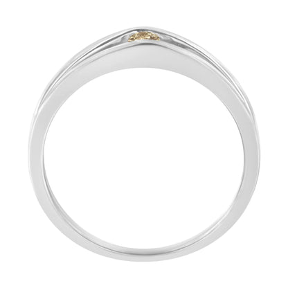 10K White Gold Treated Champagne Diamond Promise Ring (1/10 cttw, Champagne Color, I2-I3 Clarity)