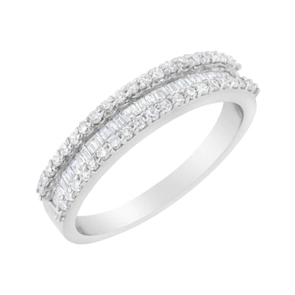 14KT White Gold 1/2 Cttw Diamond Modern Band Ring (H-I Color, SI2-I1 Clarity)