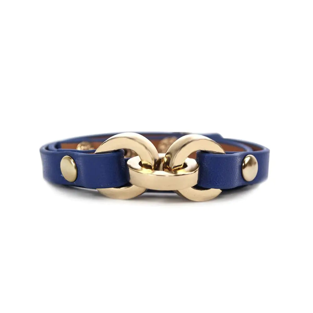 Latch Leather Bracelet - Royal Blue