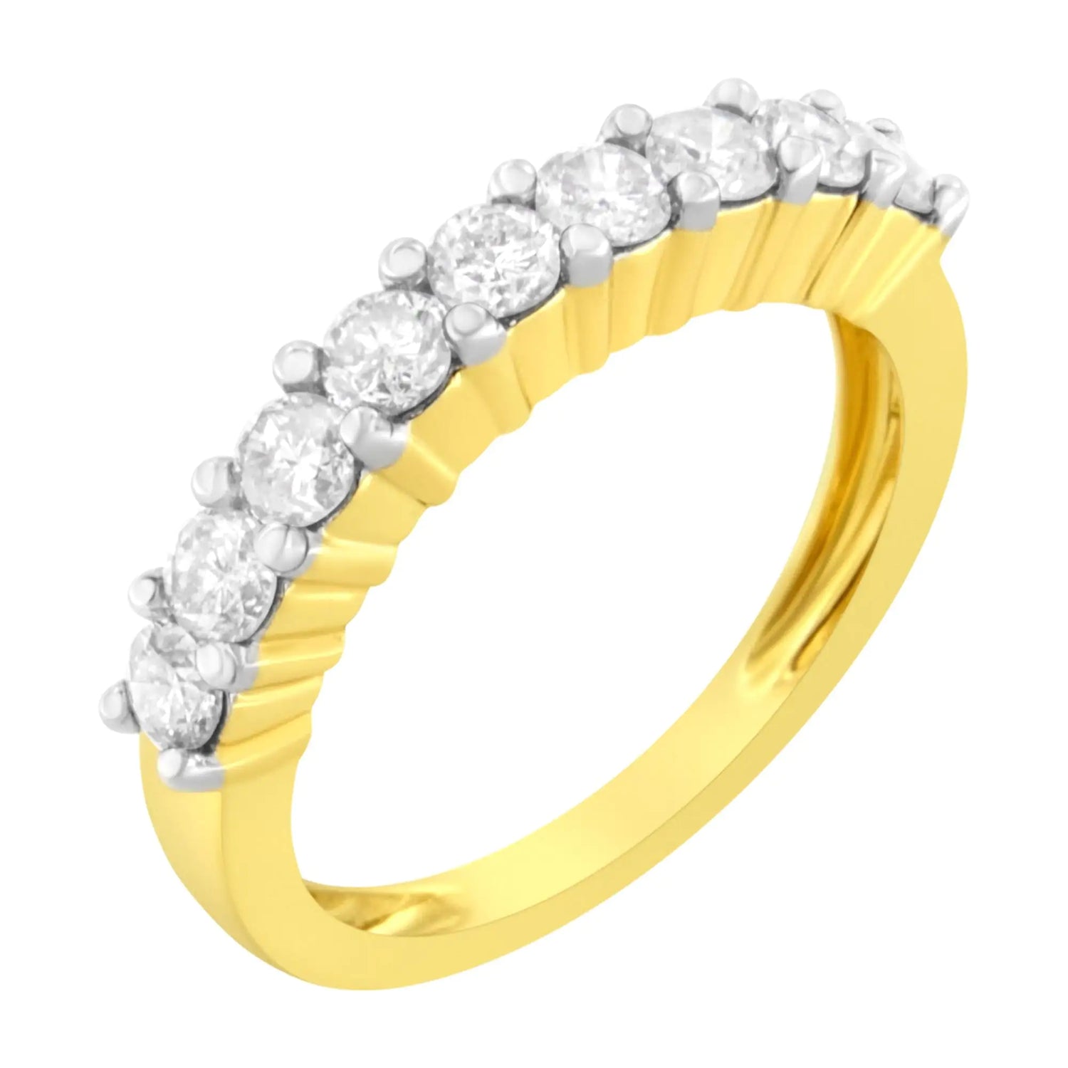 IGI Certified 10KT Yellow Gold 1 cttw Diamond Band Ring (J-K, I1-I2)