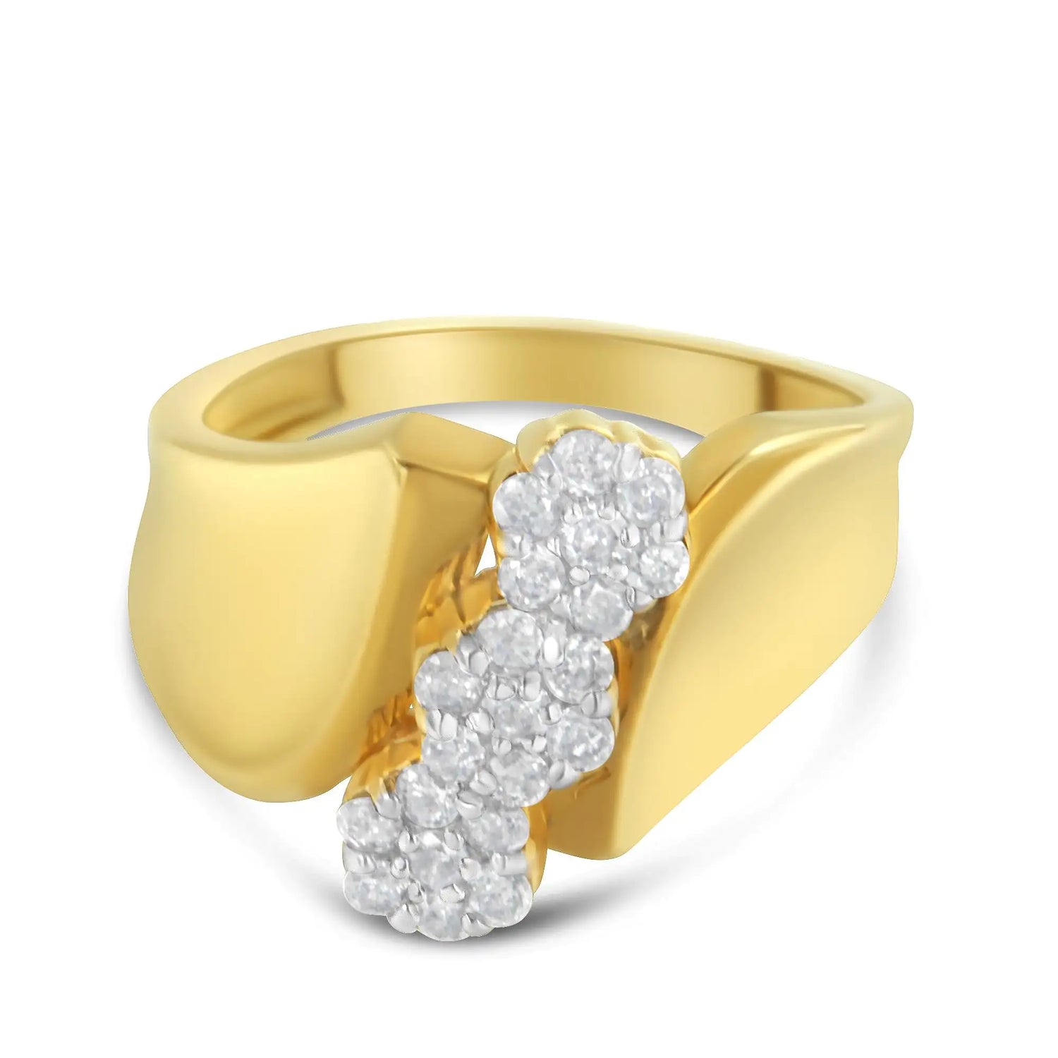 10K Yellow Gold 1/2 Cttw Diamond Cluster Ring (H-I Color, I3 Clarity)