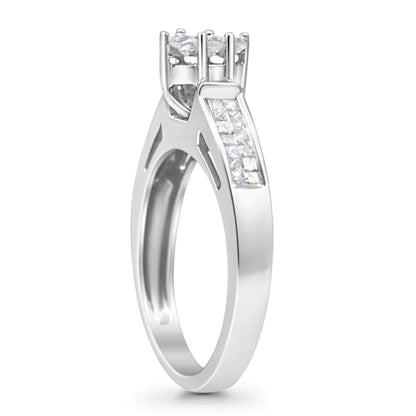 14K White Gold 5/8 Cttw Pie Cut Diamond Oval Shape Solitaire Ring (H-I Color, VS1-VS2 Clarity)