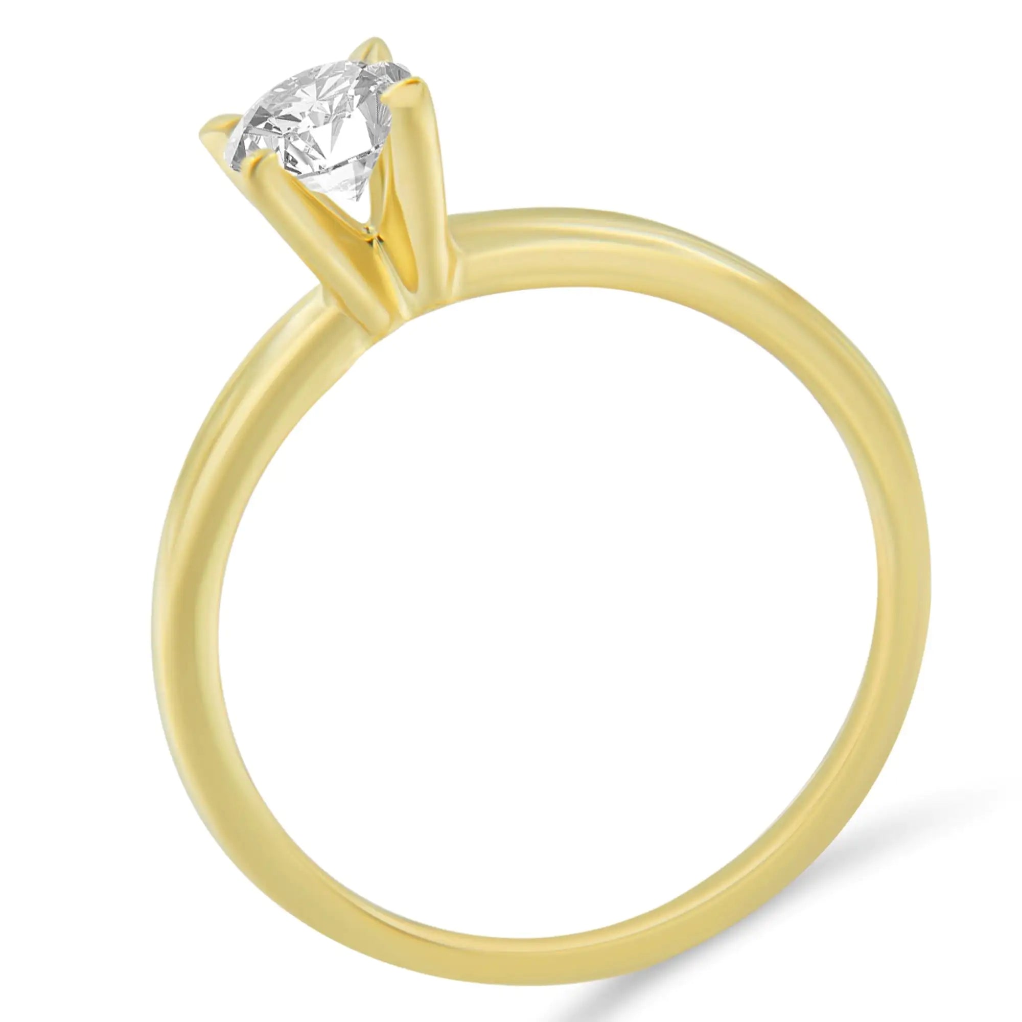 GIA Certified 14k Gold 1/2 Cttw Diamond Solitaire Engagement Ring (H Color, SI1 Clarity)