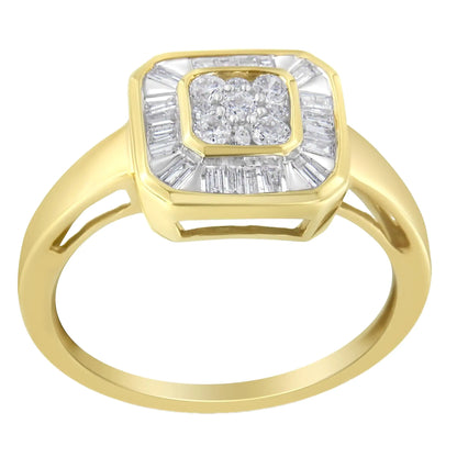 10K Yellow Gold Diamond Cocktail Ring (1/2 Cttw, I-J Color, SI2-I1 Clarity)