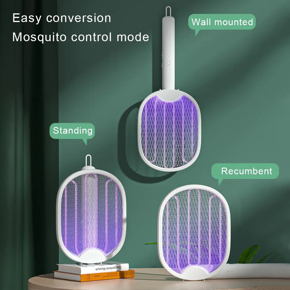 4 in 1 Electric Mosquito Killer Fly Swatter Tra