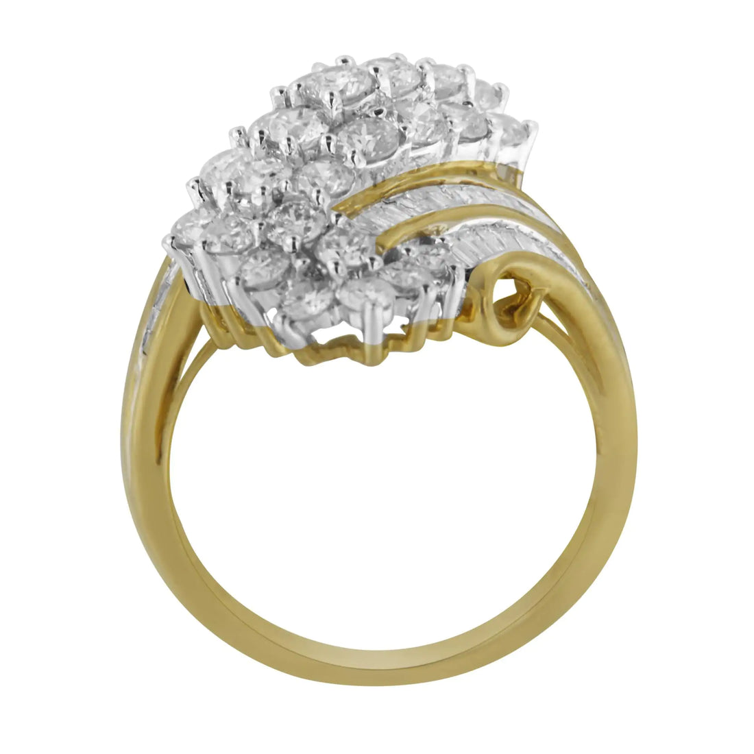 10kt Yellow Gold Diamond Cluster Ring (2 5/8 cttw, H-I Color, SI2-I1 Clarity)