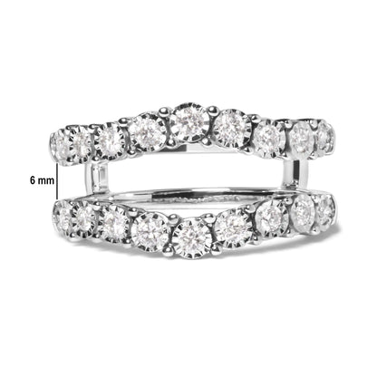 14k White Gold 1/2 Cttw Miracle Set Diamond Enhancer Wrap Ring Guard (H-I Color, I1-I2 Clarity)