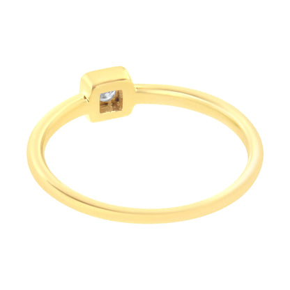 14K Yellow Gold Plated .925 Sterling Silver 1/20 cttw Miracle Set Diamond Promise Ring (J-K Color, I1-I2 Clarity)