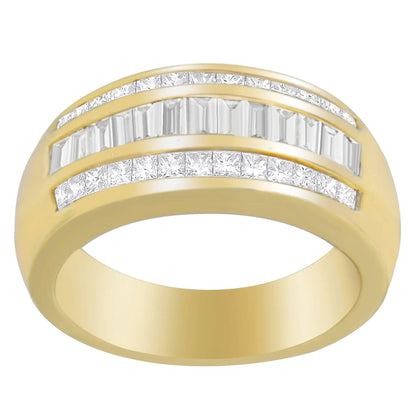 14K Yellow Gold 1ct. TDW Princess and Baguette-Cut Diamond Ring(H-I, SI1-SI2)