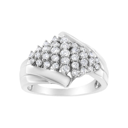 .925 Sterling Silver 1/2 cttw Lab Grown Diamond Cluster Ring (F-G Color, VS2-SI1 Clarity)