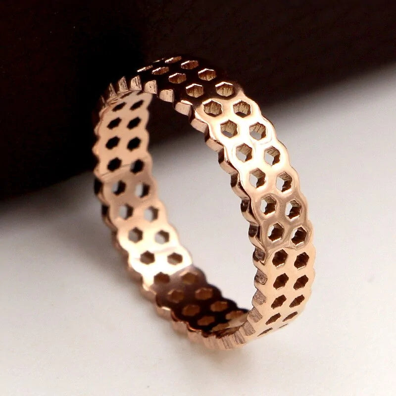 Honeycomb Ring - Rose Gold