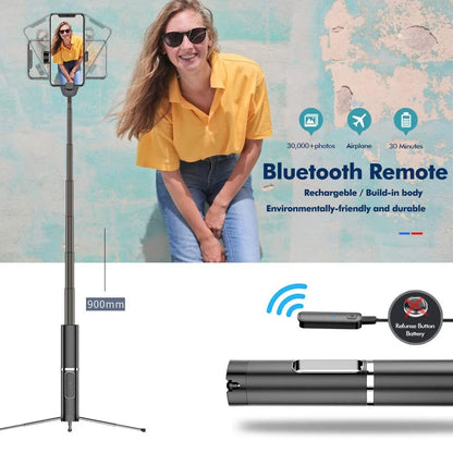 Portable Integrated Tripod Selfie Stick