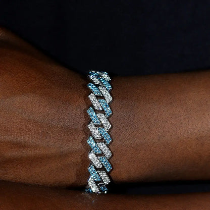 Blue &amp; White Cuban Bracelet