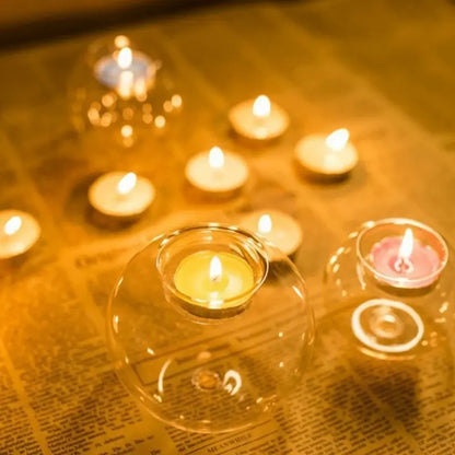 Transparent Glass Candle Holder