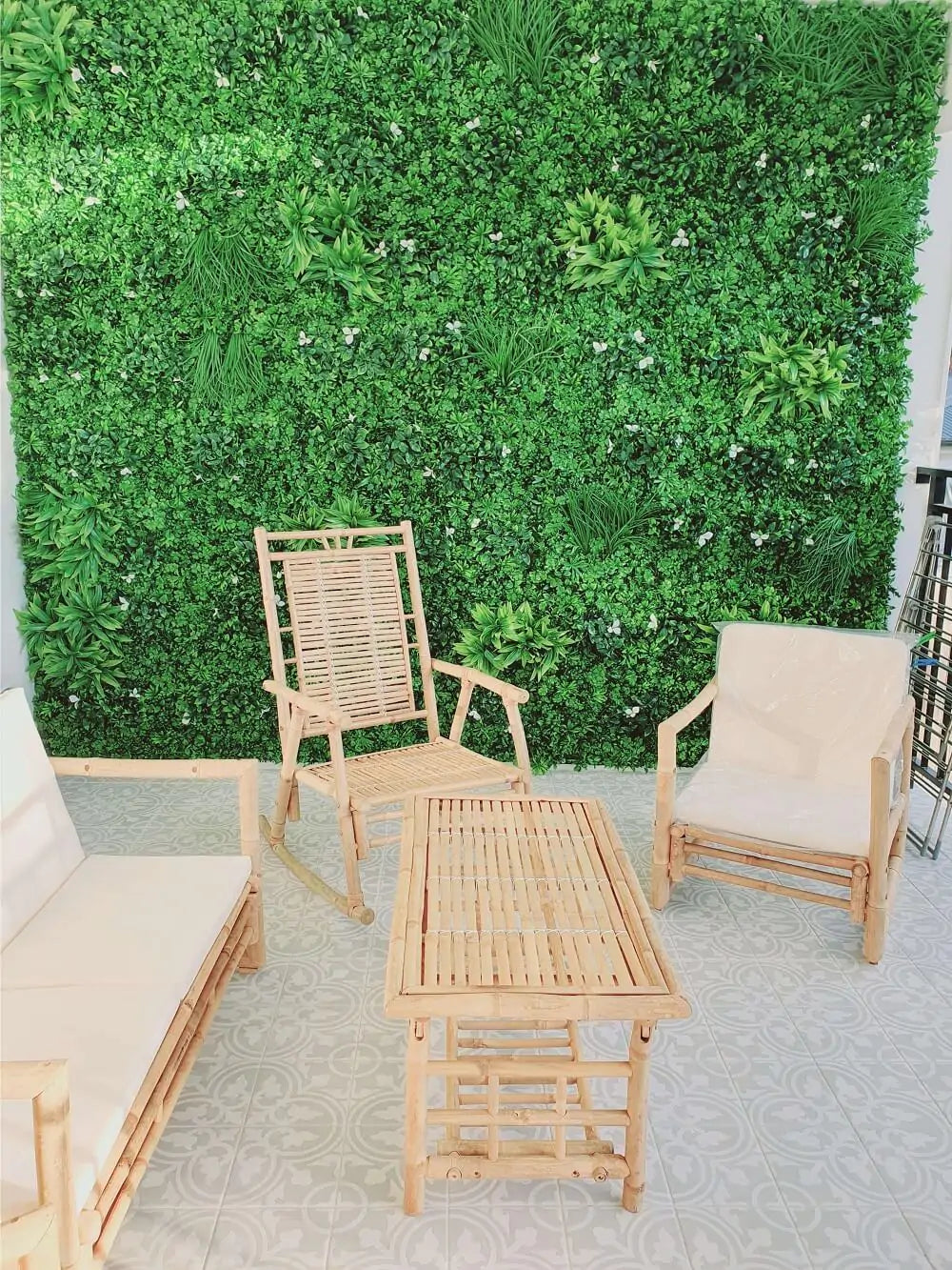 Artificial White Oasis Living Wall Garden 28SQ FT UV Resistant