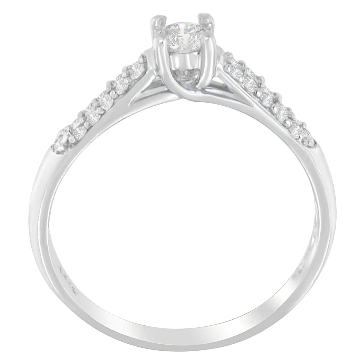 14K White Gold Round-Cut Diamond Ring (0.37 cttw, H-I Color, SI2-I1 Clarity)