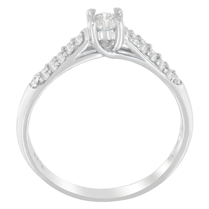 14K White Gold Round-Cut Diamond Ring (0.37 cttw, H-I Color, SI2-I1 Clarity)