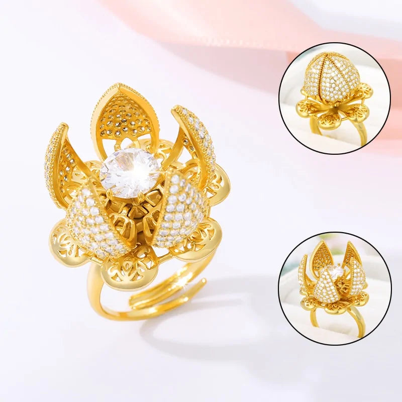 Gold Flower Bud Ring