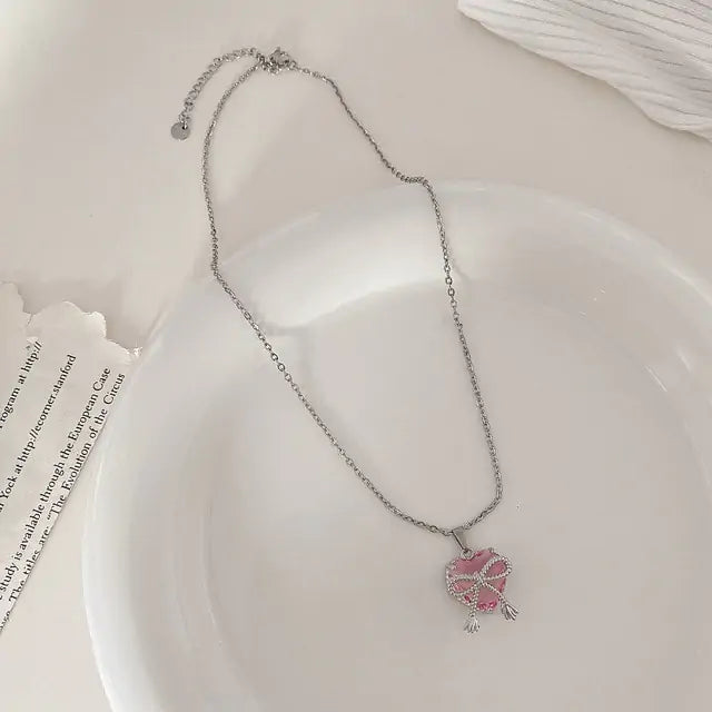 Cupid Crystal Heart Necklace