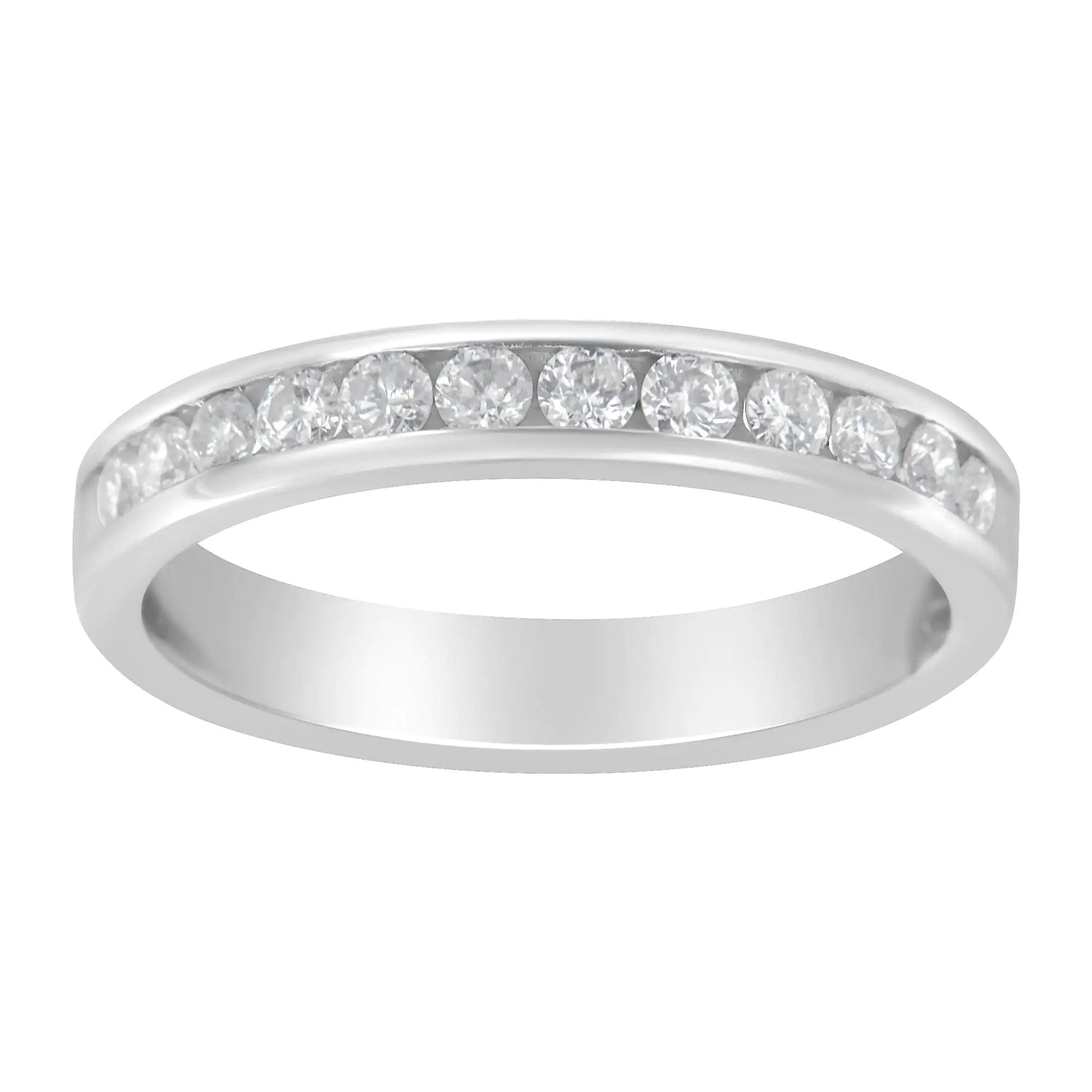 14K White Gold 1/2 cttw Diamond Band Ring (I-J Color, I2-I3 Clarity)