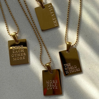 Word Pendant Necklace