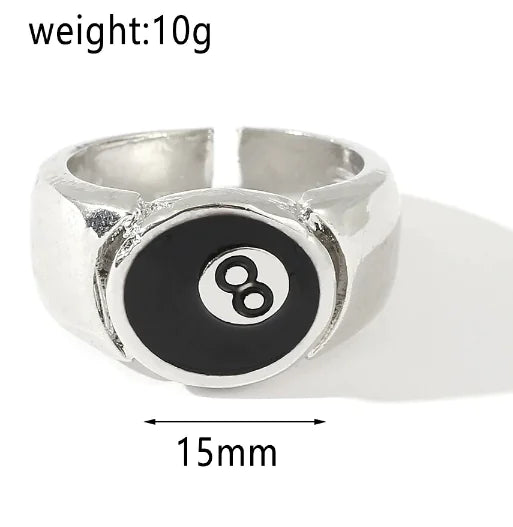 Black Number 8 Pool Ring