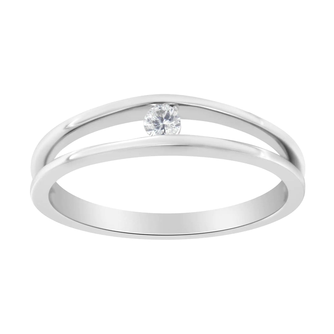 10K White Gold Diamond Promise Ring (1/10 Cttw, H-I Color, I1-I2 Clarity)