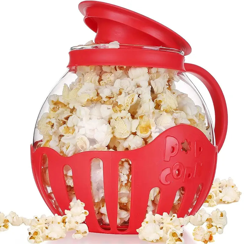 Microwave Glass Popcorn Popper With Silicone Lid