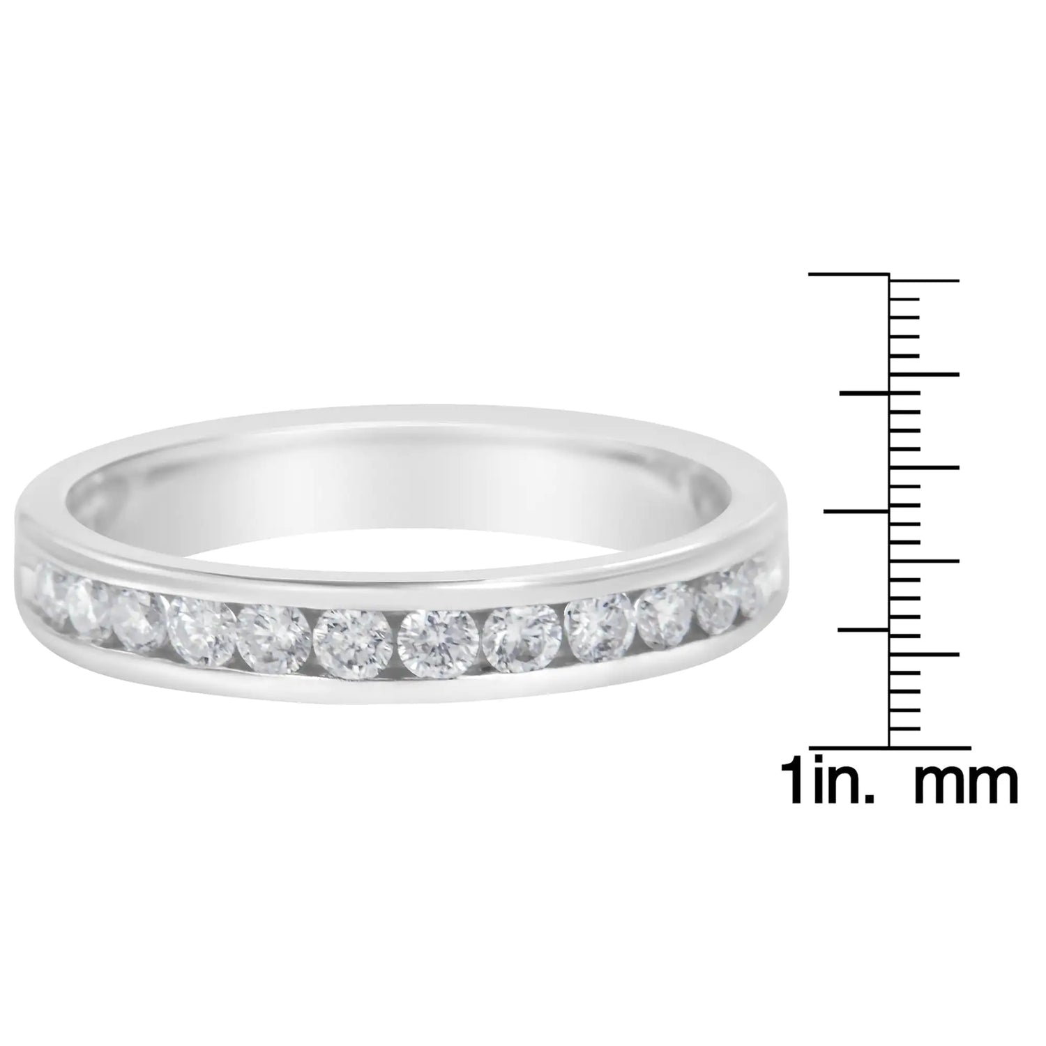 14K White Gold 1/2 cttw Diamond Band Ring (I-J Color, I2-I3 Clarity)