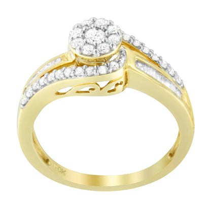 10K Yellow Gold Diamond Cluster Ring (1/2 Cttw, I-J Color, I2-I3 Clarity)