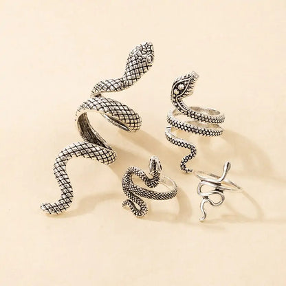 Texture Snake Ring Set