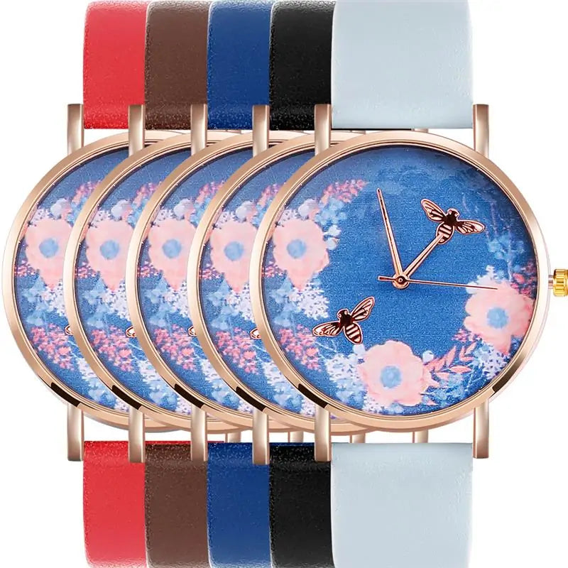 Blue Floral Bee Watch