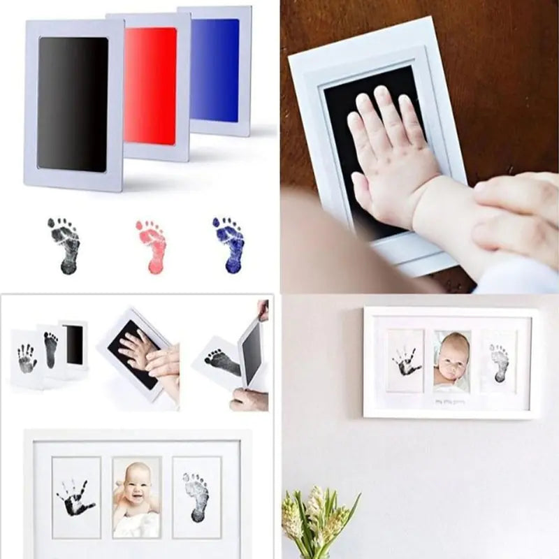 Baby Hand And Footprint Kit Ink Pads Photo Frame