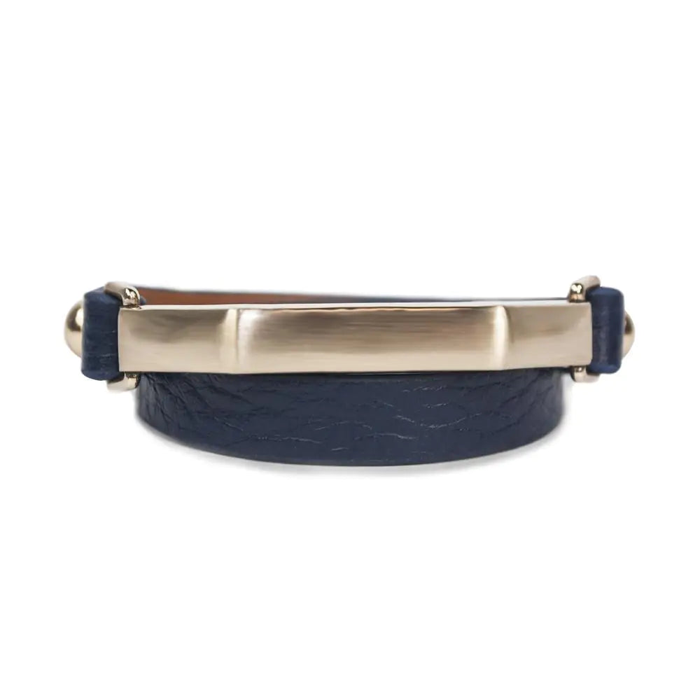 Sash Leather Bracelet- Navy Blue