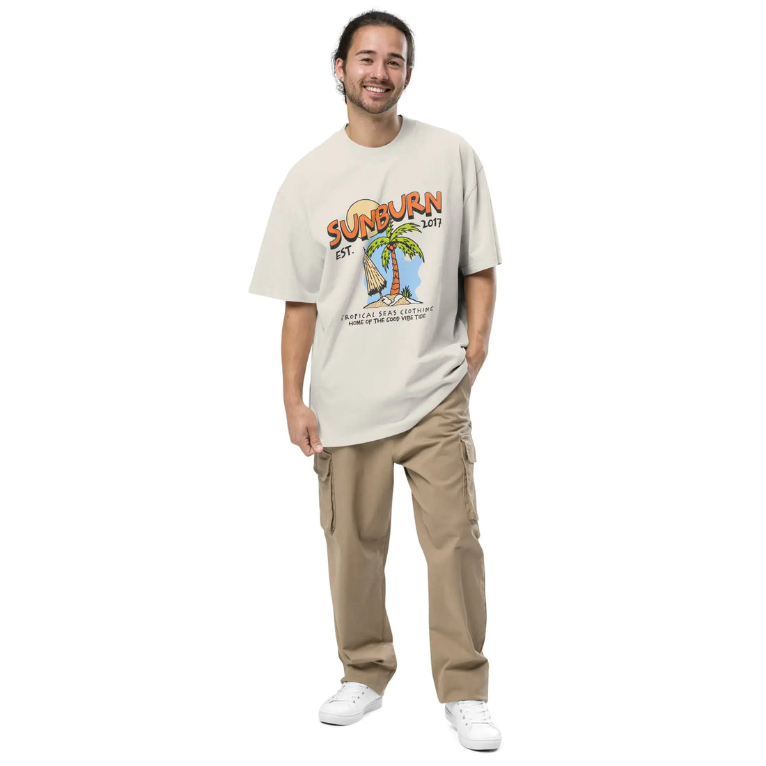 Oversized faded Tropical Sunburn t-shirt