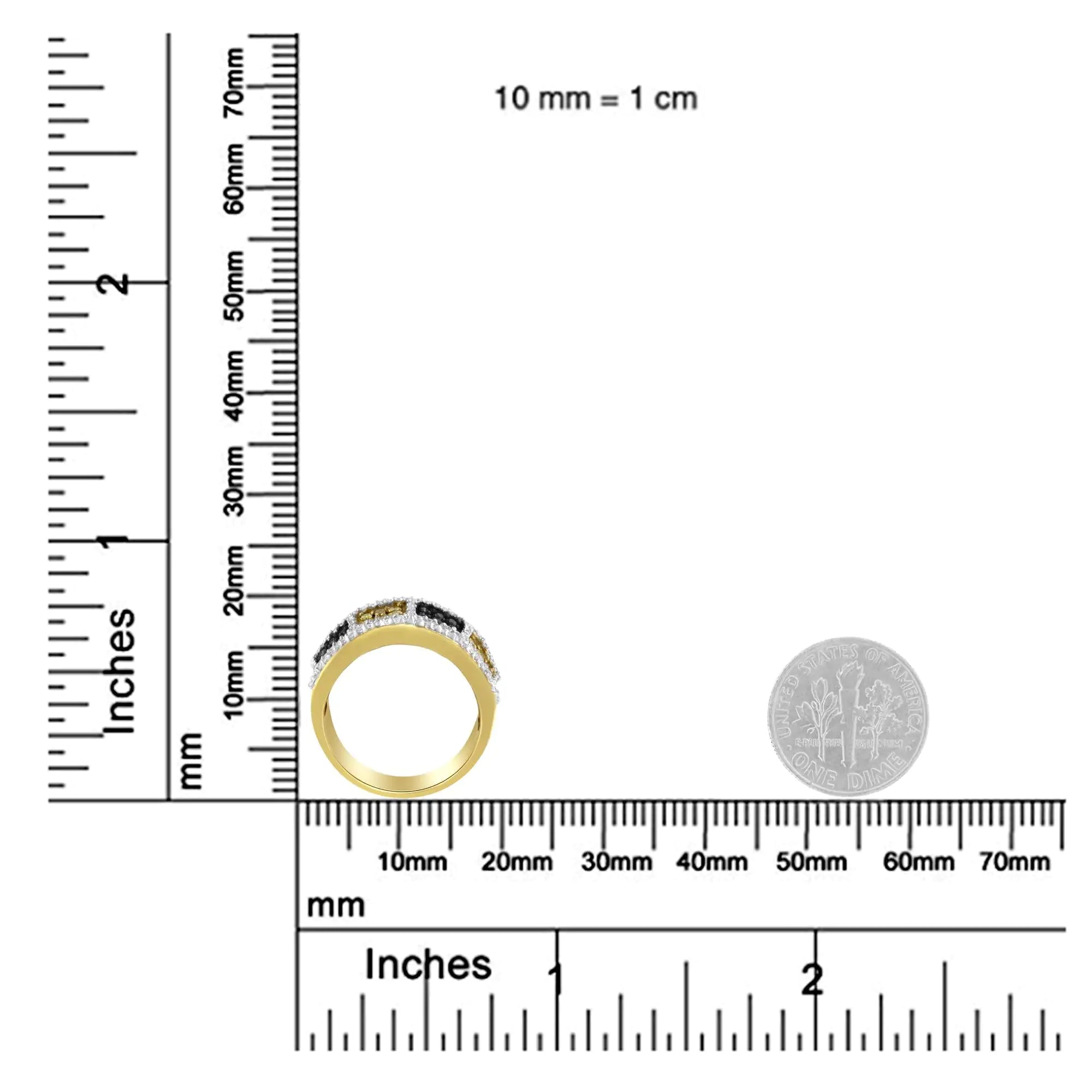 14KT Yellow Gold Champagne, Yellow and Round Diamond Band Ring (1 1/2 cttw, H-I Color, I1-I2 Clarity)