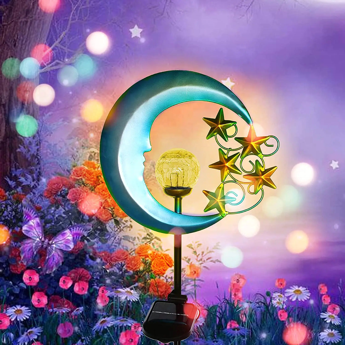 Twinkling Blue Moon Garden Light