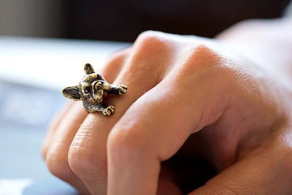 Antique Style French Bulldog Ring