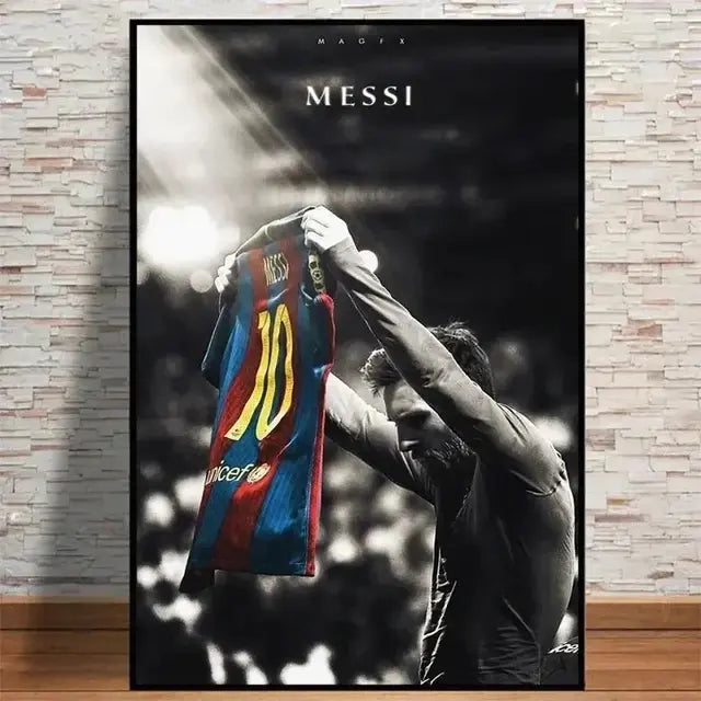 Football Star Messi Retro Poster